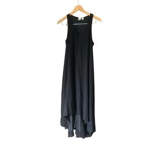The Fisher Project Long Black Sleeveless Dress Size S Organic Cotton w Silk Slip